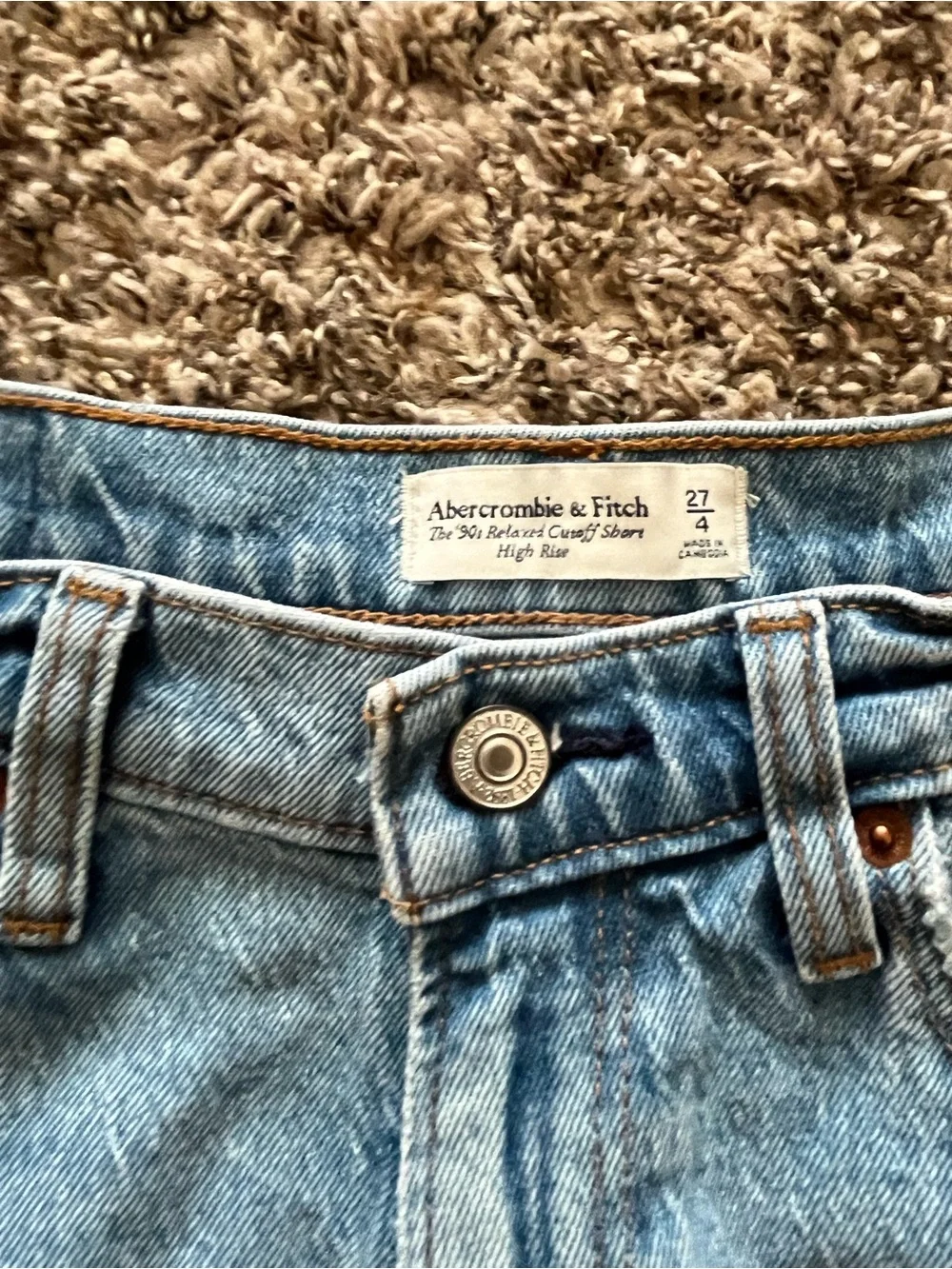Abercrombie & Fitch Light Wash Denim Cutoff Shorts